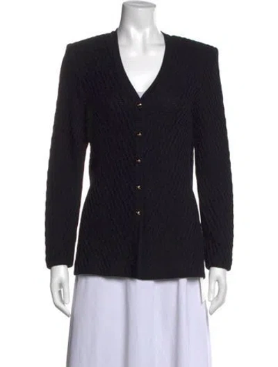 Pre-owned St John V-neck Sweater In Black
