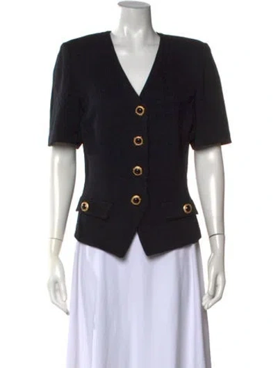 Pre-owned St John V-neck Sweater In Black