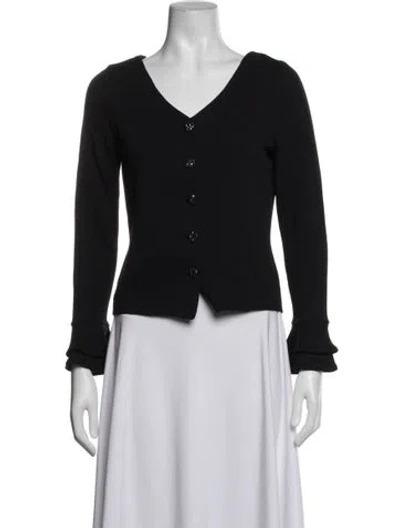 Pre-owned St John V-neck Sweater In Black