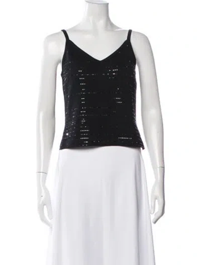 Pre-owned St John V-neck Sweater In Black