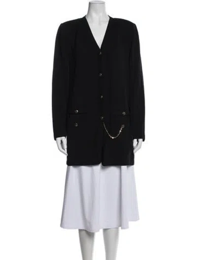 Pre-owned St John V-neck Sweater In Black