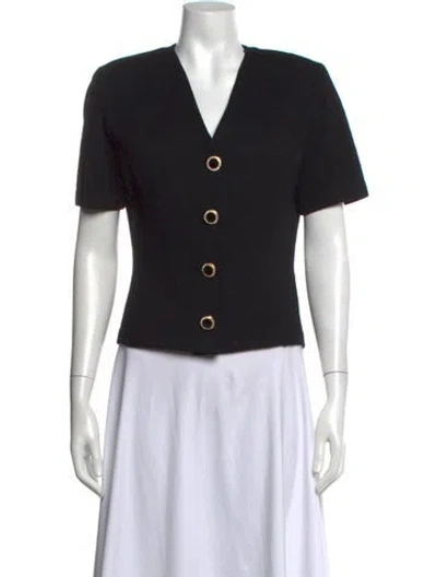 Pre-owned St John V-neck Sweater In Black