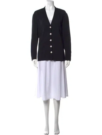 Pre-owned St John V-neck Sweater In Black