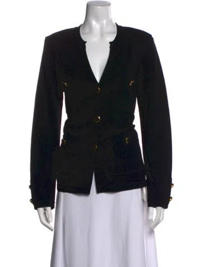 Pre-owned St John V-neck Sweater In Black
