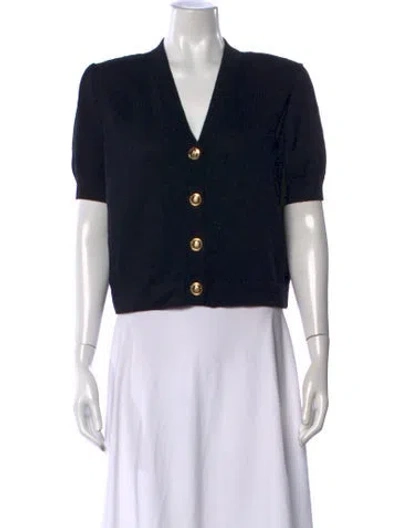 Pre-owned St John V-neck Sweater In Black