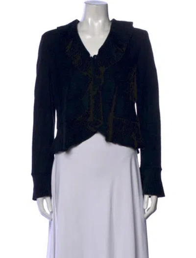 Pre-owned St John V-neck Sweater In Black