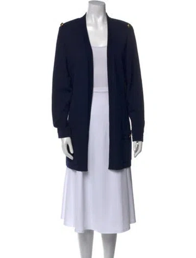 Pre-owned St John V-neck Sweater In Blue