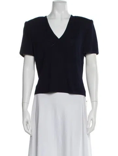 Pre-owned St John V-neck Sweater In Blue