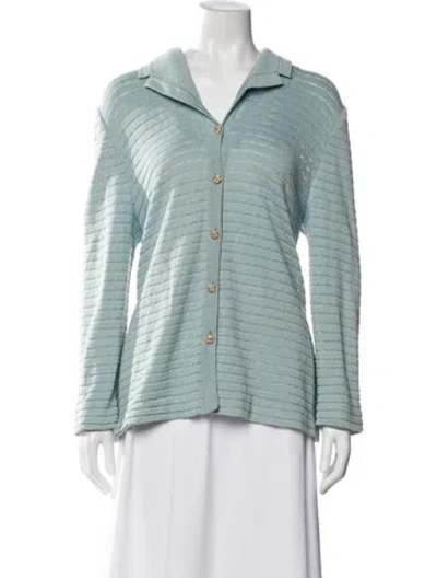 Pre-owned St John V-neck Sweater In Blue