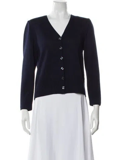 Pre-owned St John V-neck Sweater In Blue