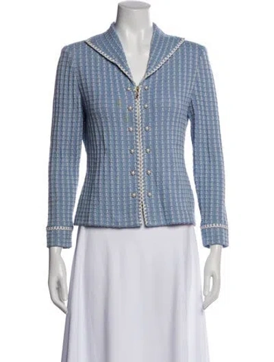 Pre-owned St John V-neck Sweater In Blue