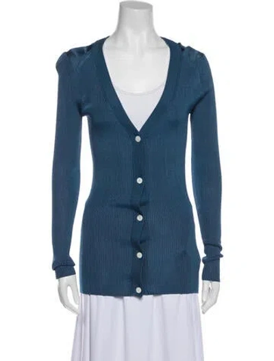 Pre-owned St John V-neck Sweater In Blue