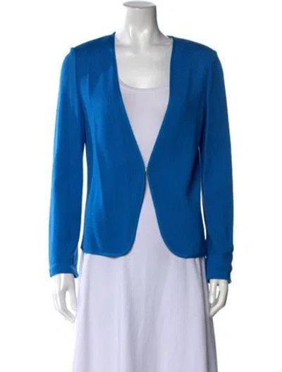 Pre-owned St John V-neck Sweater In Blue