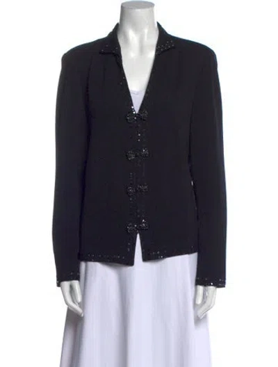 Pre-owned St John V-neck Sweater In Blue