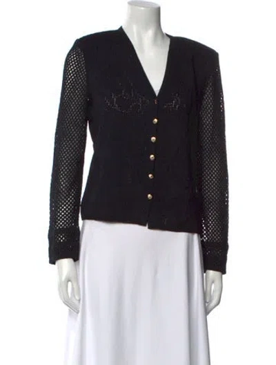 Pre-owned St John V-neck Sweater In Blue