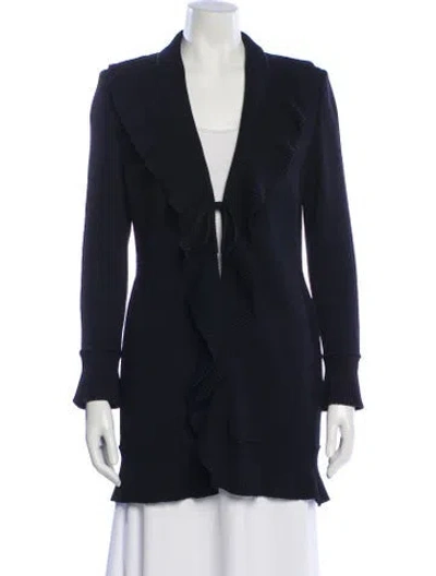 Pre-owned St John V-neck Sweater In Blue