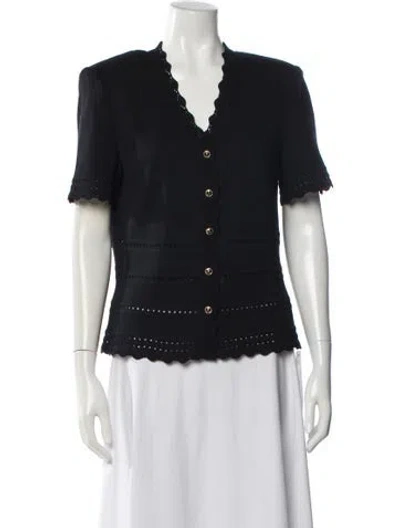 Pre-owned St John V-neck Sweater In Blue