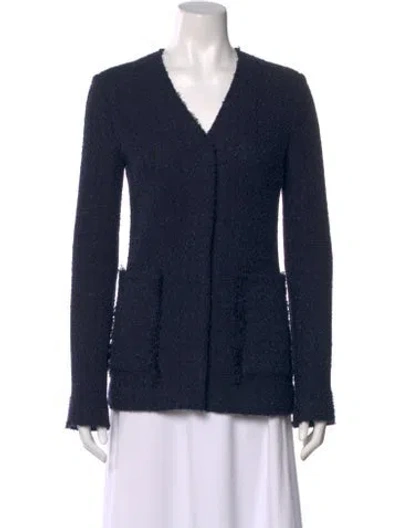 Pre-owned St John V-neck Sweater In Blue