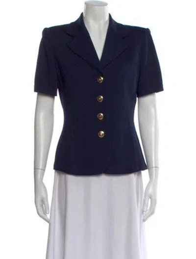 Pre-owned St John V-neck Sweater In Blue
