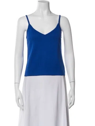 Pre-owned St John V-neck Sweater In Blue