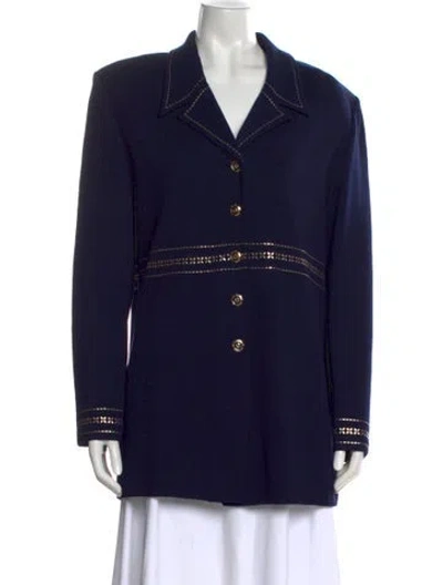 Pre-owned St John V-neck Sweater In Blue