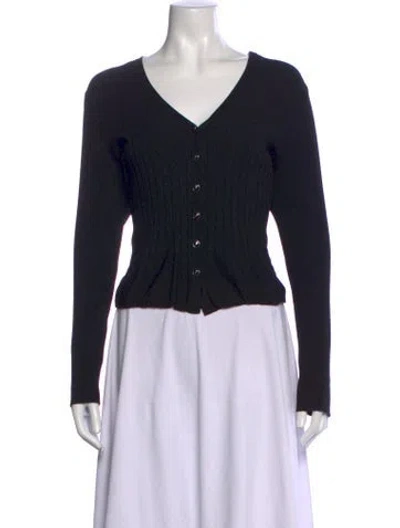 Pre-owned St John V-neck Sweater In Blue