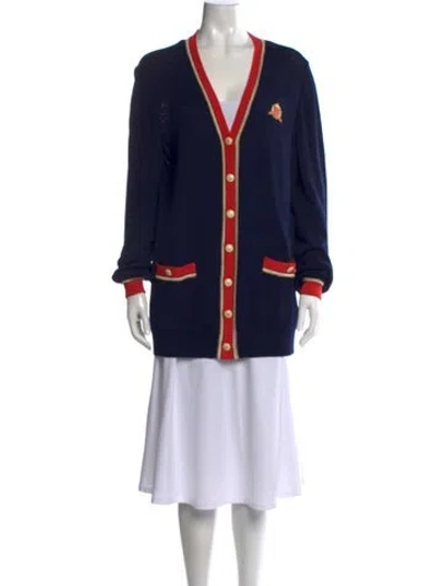 Pre-owned St John V-neck Sweater In Blue