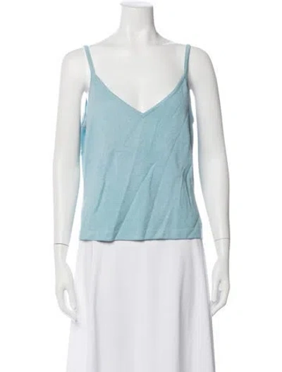 Pre-owned St John V-neck Sweater In Blue