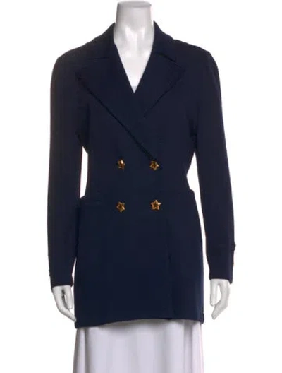 Pre-owned St John V-neck Sweater In Blue