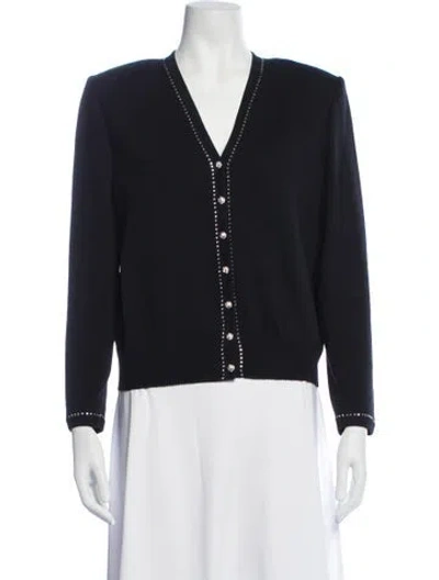 Pre-owned St John V-neck Sweater In Blue