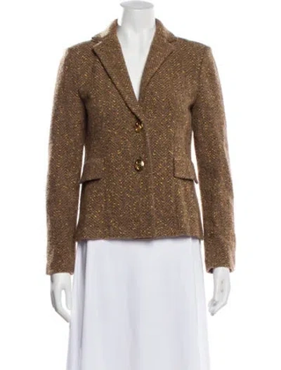 Pre-owned St John V-neck Sweater In Brown