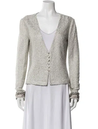 Pre-owned St John V-neck Sweater In Brown