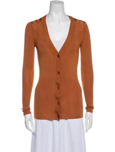 Pre-owned St John V-neck Sweater In Brown