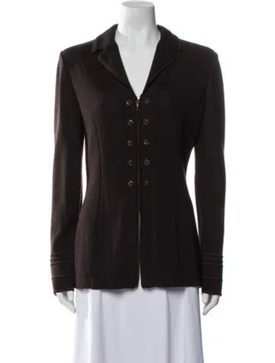 Pre-owned St John V-neck Sweater In Brown
