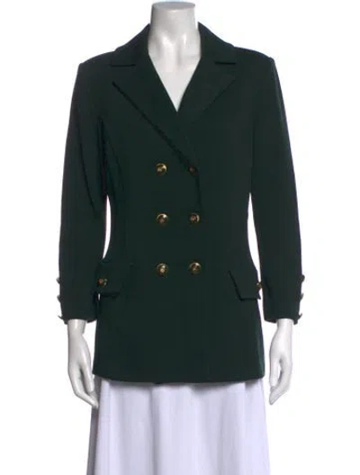 Pre-owned St John V-neck Sweater In Green