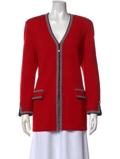 Pre-owned St John V-neck Sweater In Multi