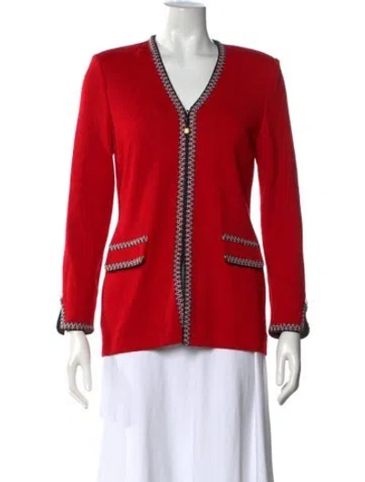 Pre-owned St John V-neck Sweater In Multi