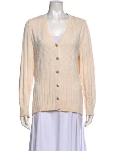 Pre-owned St John V-neck Sweater In Neutral
