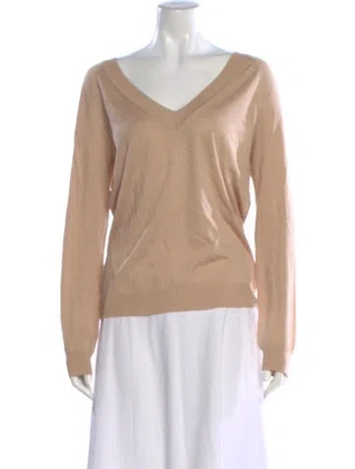 Pre-owned St John V-neck Sweater In Neutral