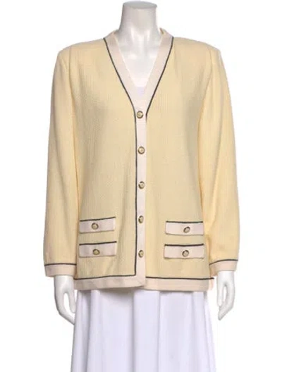 Pre-owned St John V-neck Sweater In Neutral