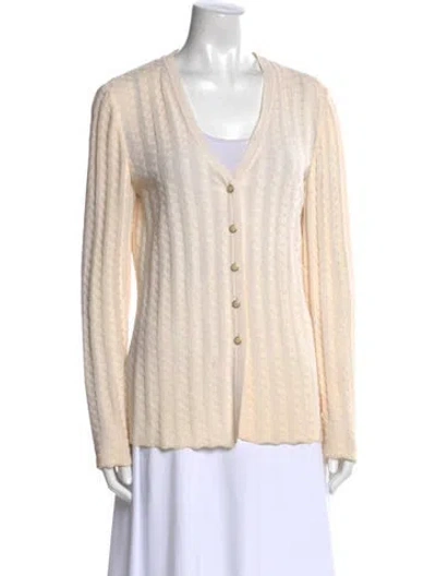 Pre-owned St John V-neck Sweater In Neutral