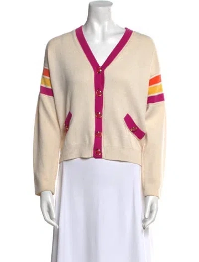 Pre-owned St John V-neck Sweater In Neutral