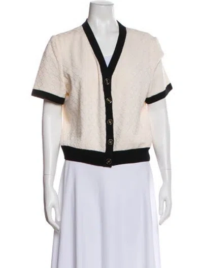 Pre-owned St John V-neck Sweater In Neutral