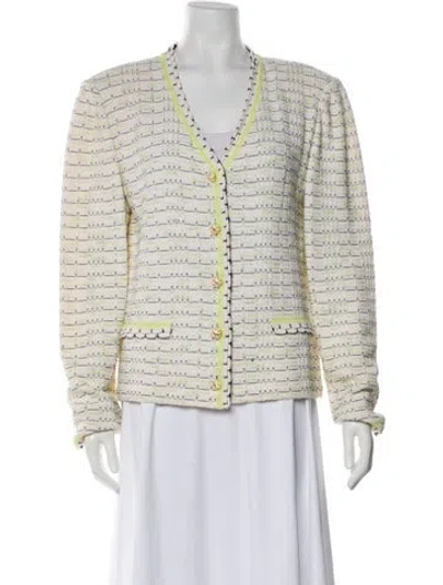 Pre-owned St John V-neck Sweater In Neutral