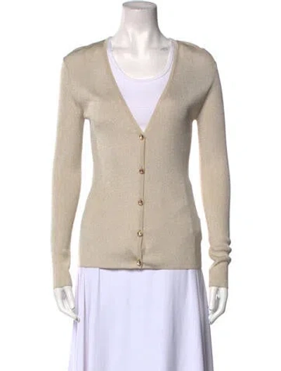 Pre-owned St John V-neck Sweater In Neutral
