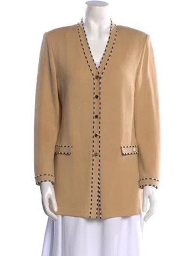 Pre-owned St John V-neck Sweater In Neutral
