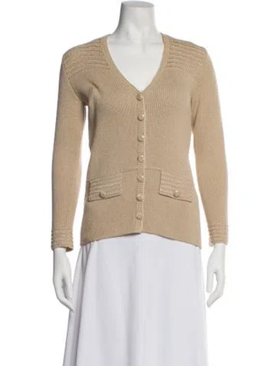 Pre-owned St John V-neck Sweater In Neutral