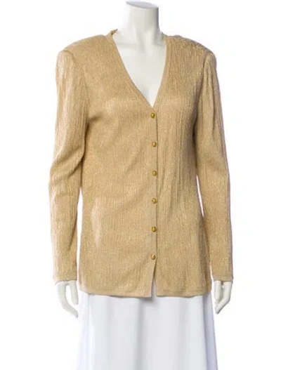 Pre-owned St John V-neck Sweater In Neutral