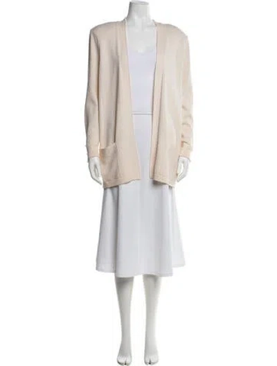 Pre-owned St John V-neck Sweater In Neutral
