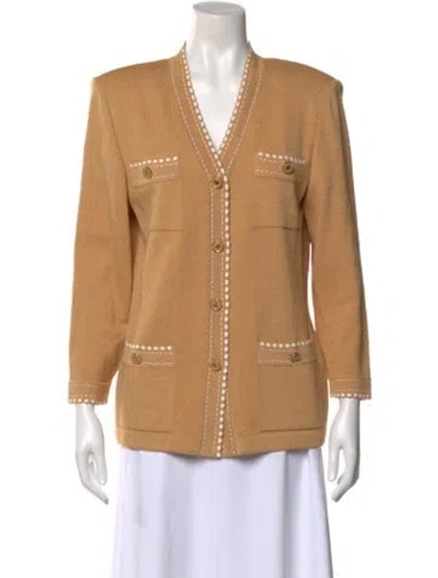 Pre-owned St John V-neck Sweater In Neutral